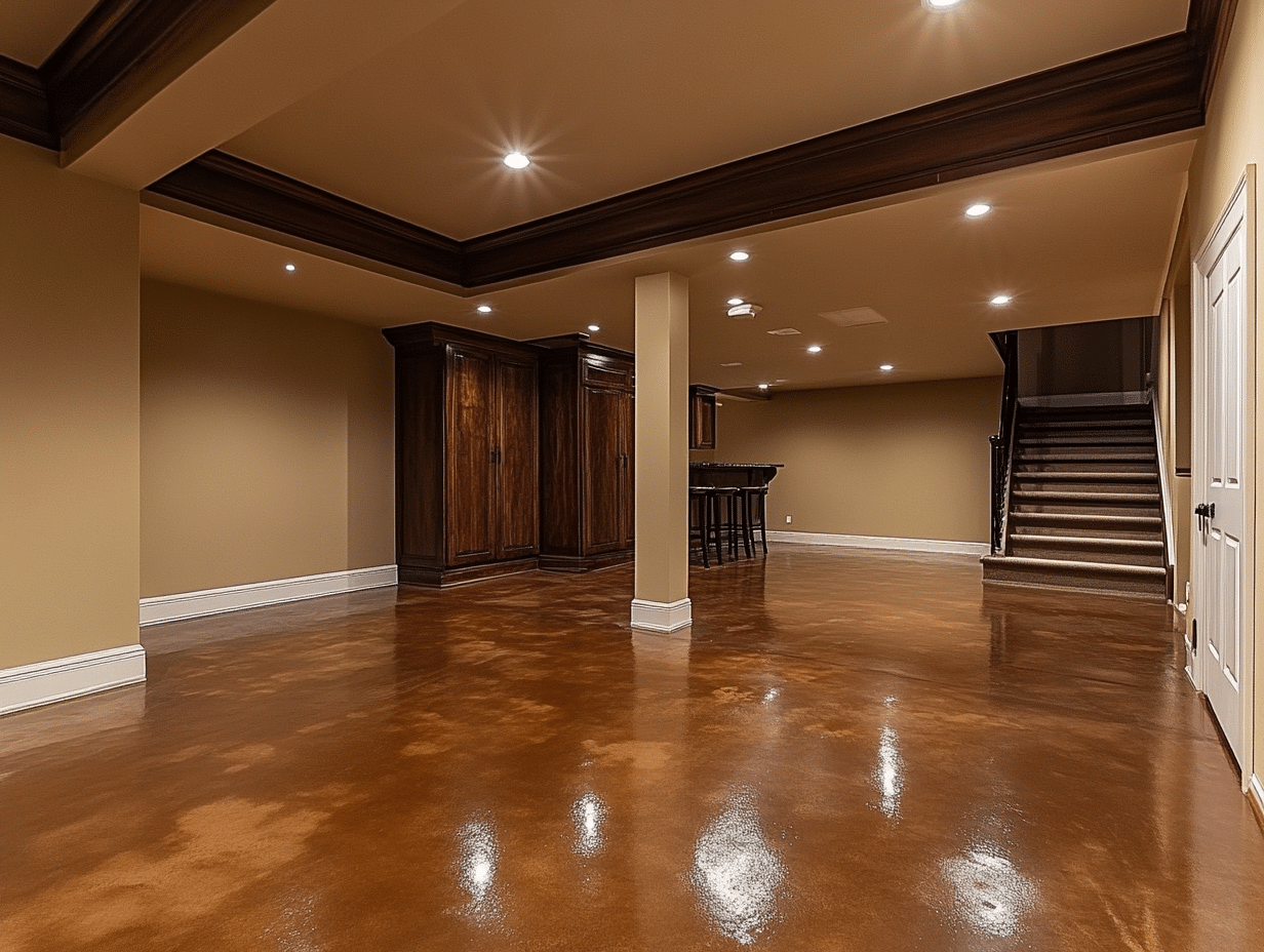 accu dry basement waterproofing in westmont, il a large empty hall