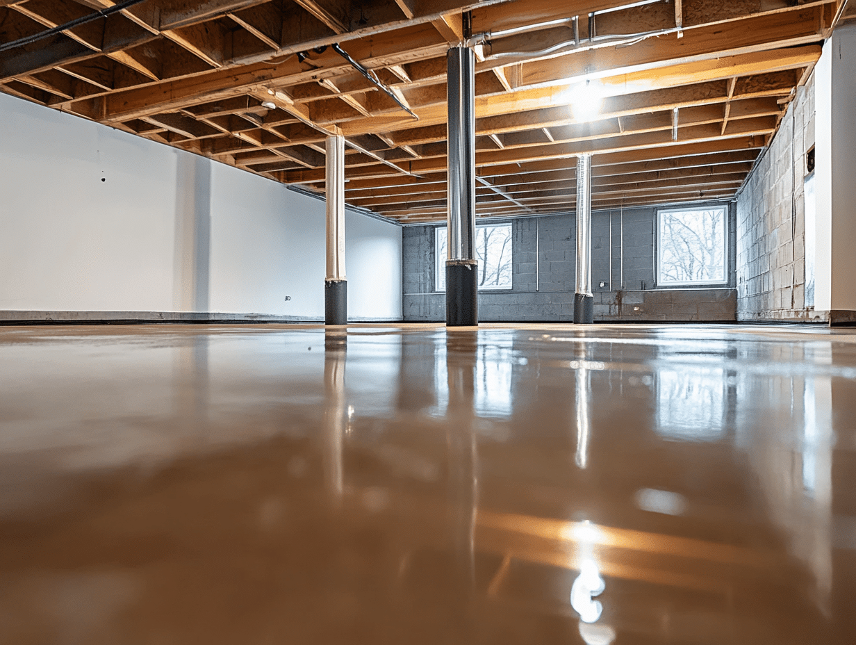 accu dry basement waterproofing in westmont, il a large empty room