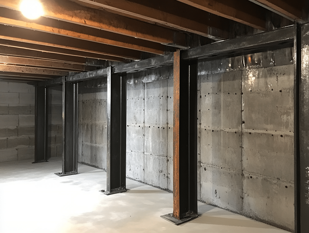 accu dry bowing basement walls in westmont, il a room with a few doors