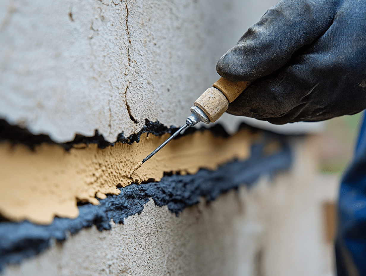 accu dry foundation cracks repair in westmont, il a person holding a piece of wood
