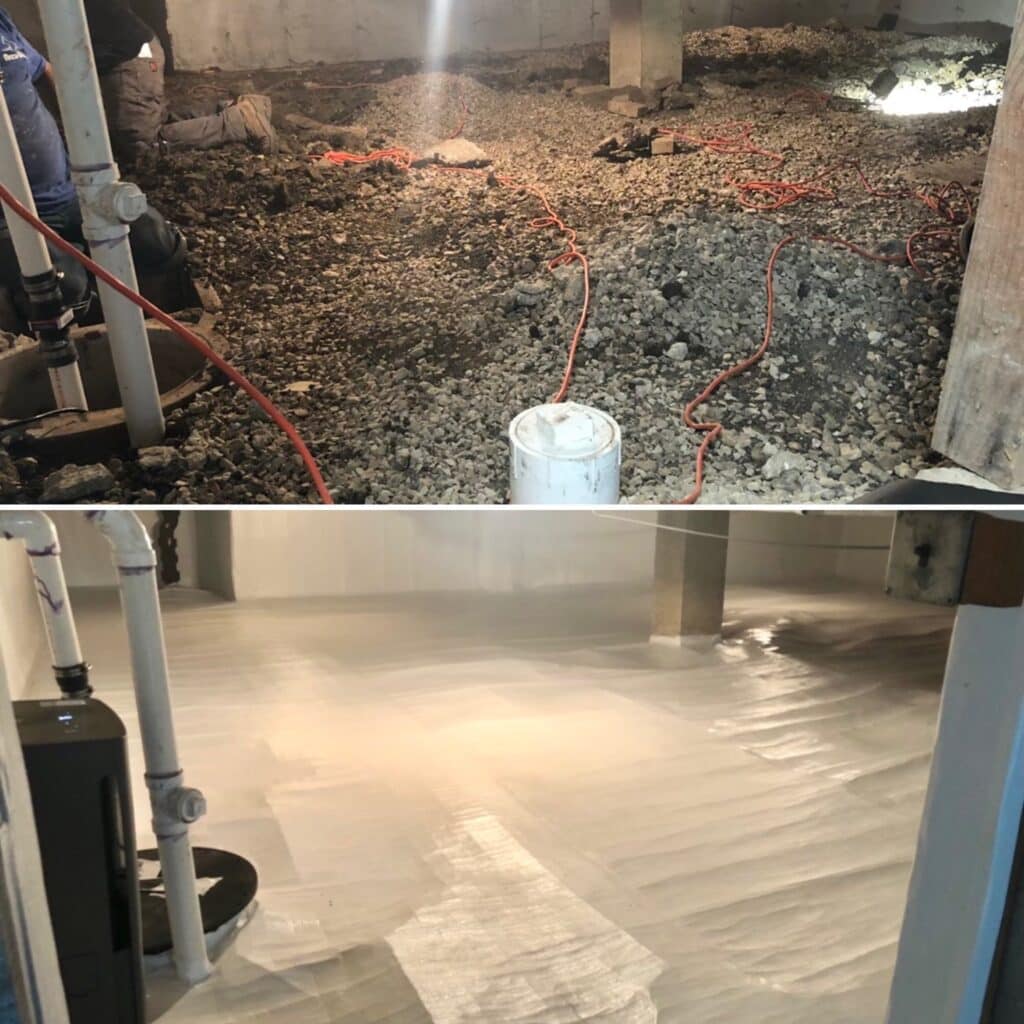 crawlspace encapsulation before after 2 image block